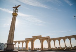 The stele «Gratitude to Kazakh people» 